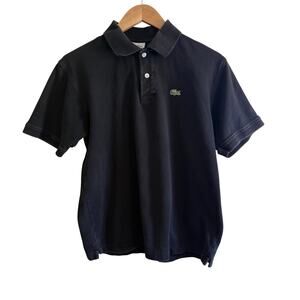 Lacoste Black Polo Shirt Men’s Size 5 Medium Classic Fit Crocodile Logo Preppy